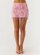 Iglesias Beaded Sequin Mini Skirt - Pink