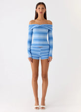 Lay Back Knit Shorts - Cerulean