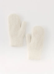 Winter Blaze Knit Mittens - Cream