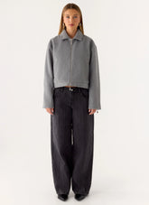 Enzo Faux Wool Jacket - Grey